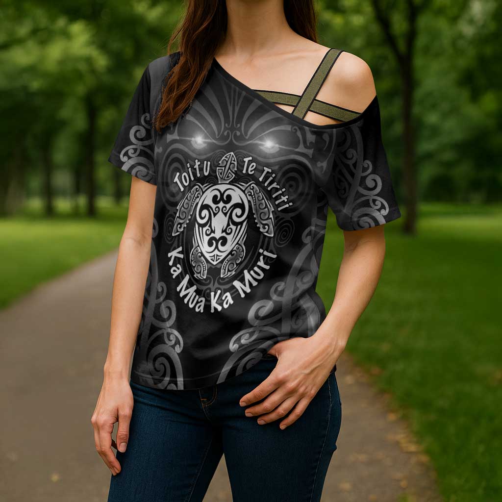 Aotearoa Toitu Te Tiriti Cross Shoulder Shirt Ka Mua Ka Muri LT05 - Polynesian Pride