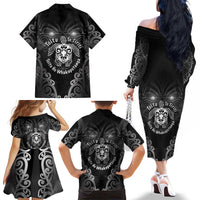 Aotearoa Toitu Te Tiriti Family Matching Off The Shoulder Long Sleeve Dress and Hawaiian Shirt Ka Mua Ka Muri