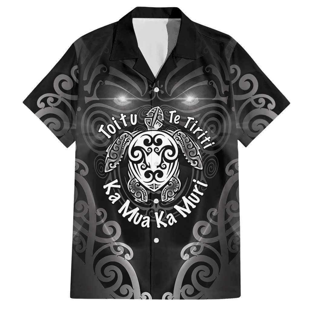 Aotearoa Toitu Te Tiriti Hawaiian Shirt Ka Mua Ka Muri LT05 Black - Polynesian Pride