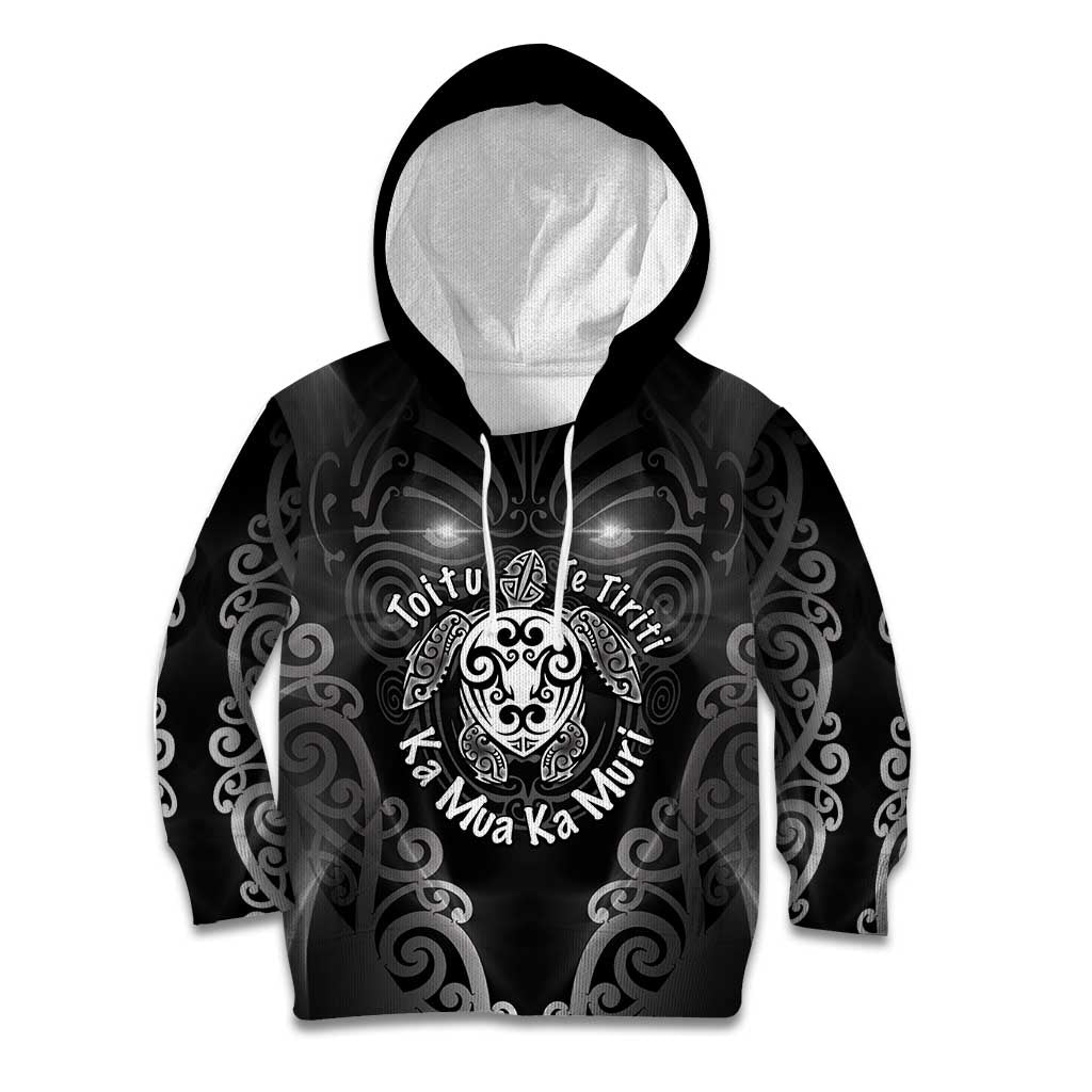 Aotearoa Toitu Te Tiriti Kid Hoodie Ka Mua Ka Muri LT05 Hoodie Black - Polynesian Pride