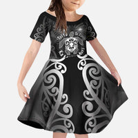 Aotearoa Toitu Te Tiriti Kid Short Sleeve Dress Ka Mua Ka Muri LT05 KID Black - Polynesian Pride