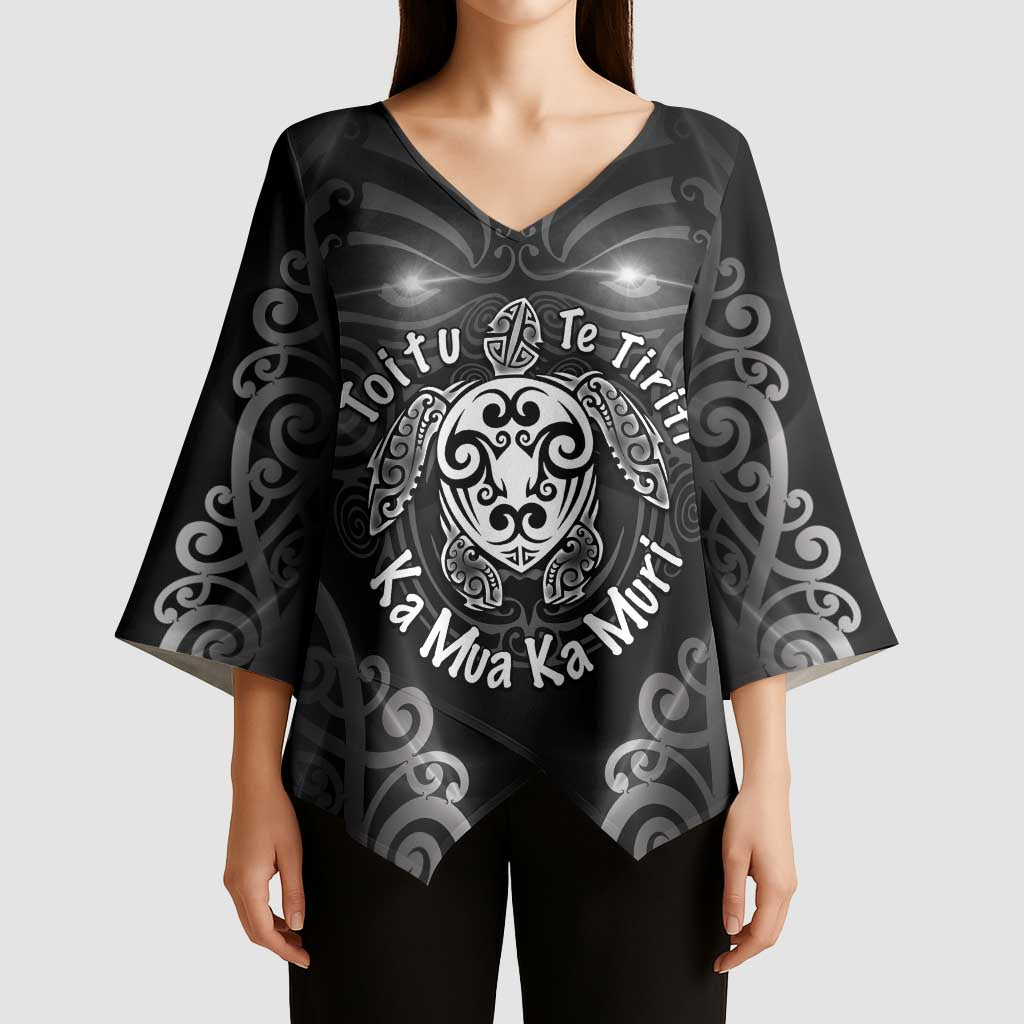 Aotearoa Toitu Te Tiriti Kimono Sleeve Blouse Ka Mua Ka Muri LT05 - Polynesian Pride