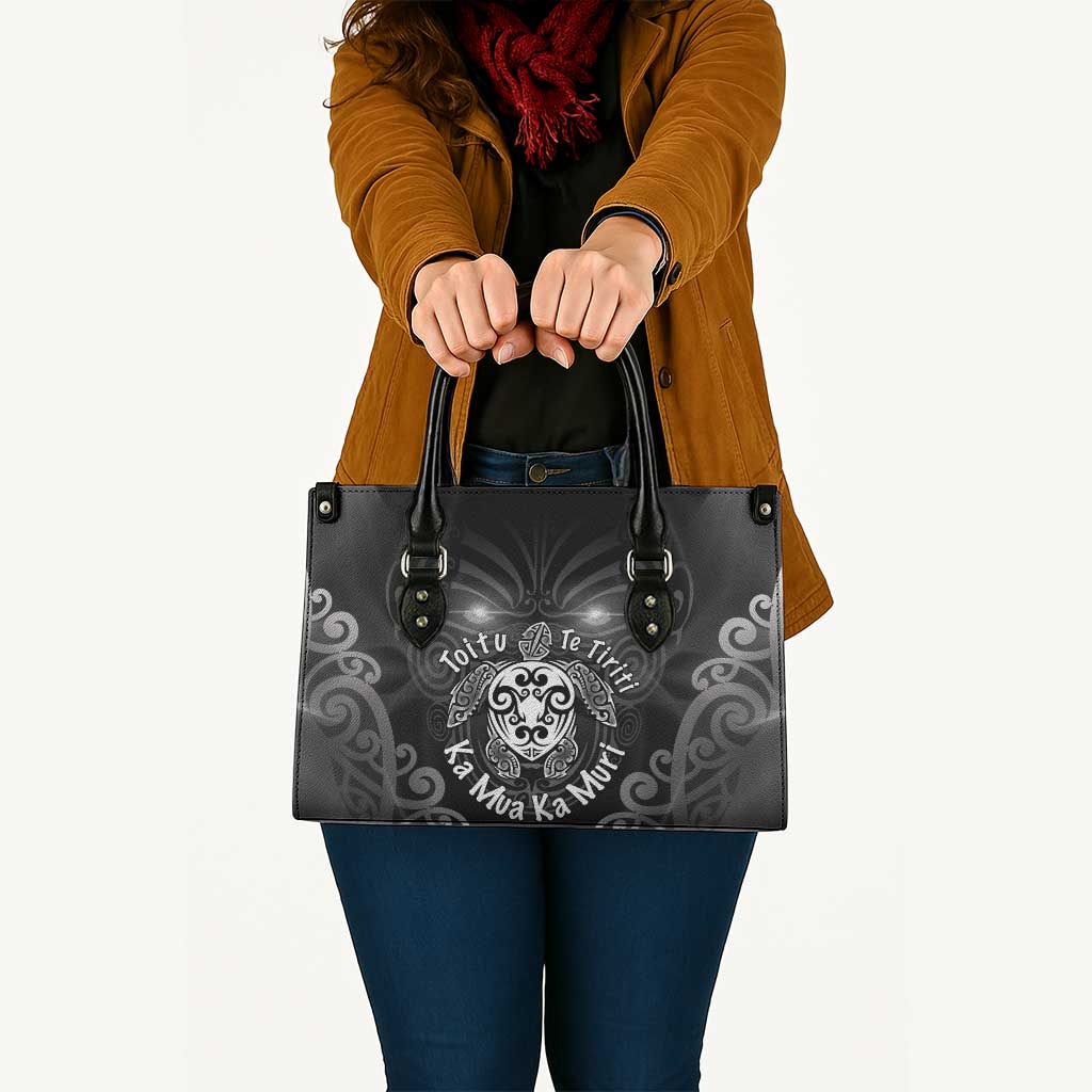 Aotearoa Toitu Te Tiriti Leather Bag Ka Mua Ka Muri LT05 - Polynesian Pride