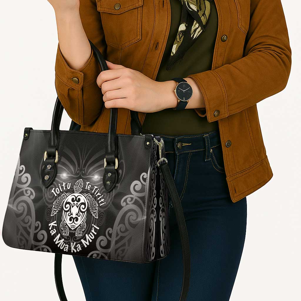 Aotearoa Toitu Te Tiriti Leather Bag Ka Mua Ka Muri LT05 - Polynesian Pride