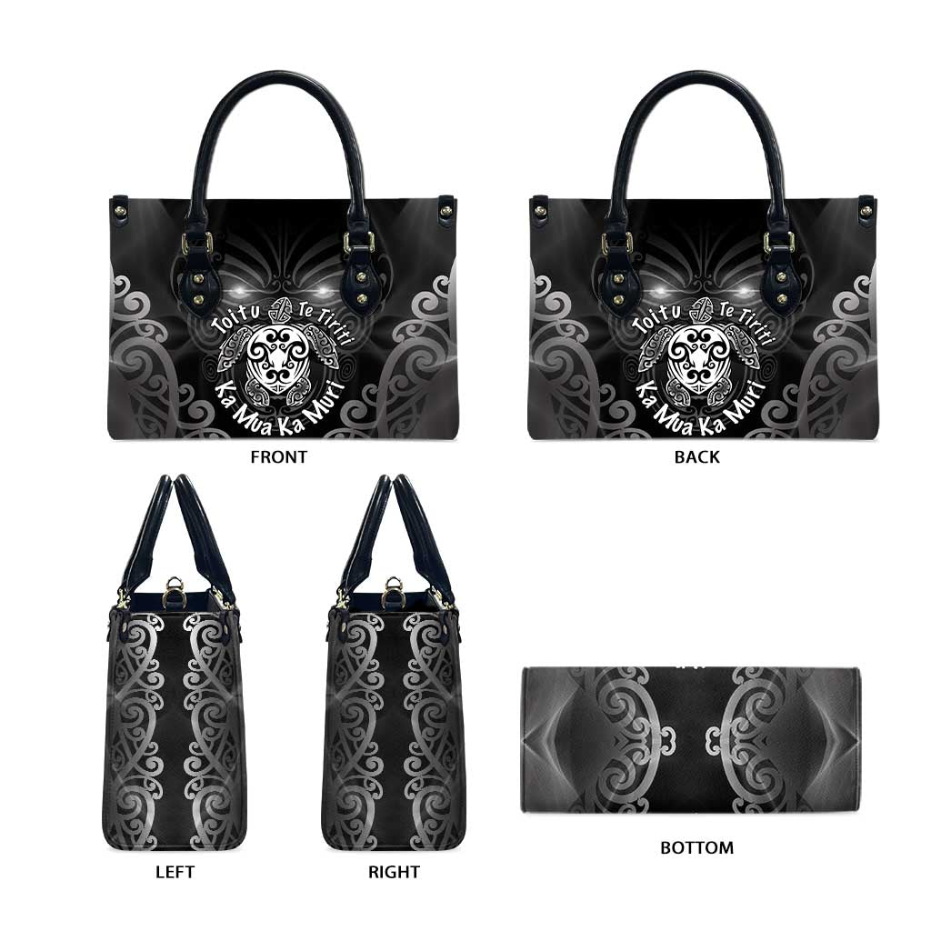 Aotearoa Toitu Te Tiriti Leather Bag Ka Mua Ka Muri LT05 - Polynesian Pride