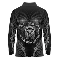 Aotearoa Toitu Te Tiriti Long Sleeve Polo Shirt Ka Mua Ka Muri LT05 - Polynesian Pride