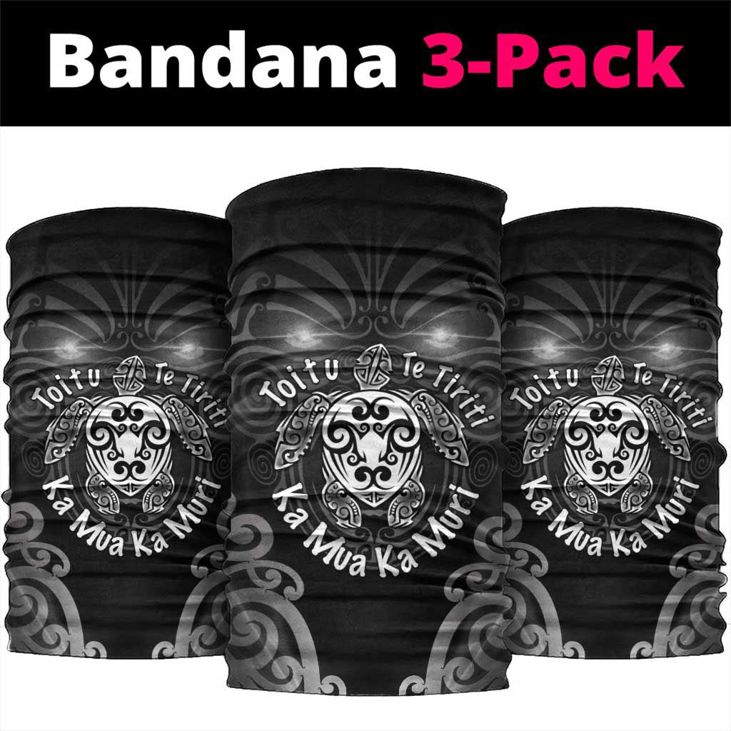 Aotearoa Toitu Te Tiriti Neck Gaiter Ka Mua Ka Muri LT05 package One Size: 25*50cm Black - Polynesian Pride
