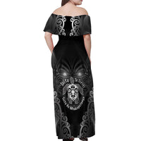 Aotearoa Toitu Te Tiriti Off Shoulder Maxi Dress Ka Mua Ka Muri LT05 - Polynesian Pride