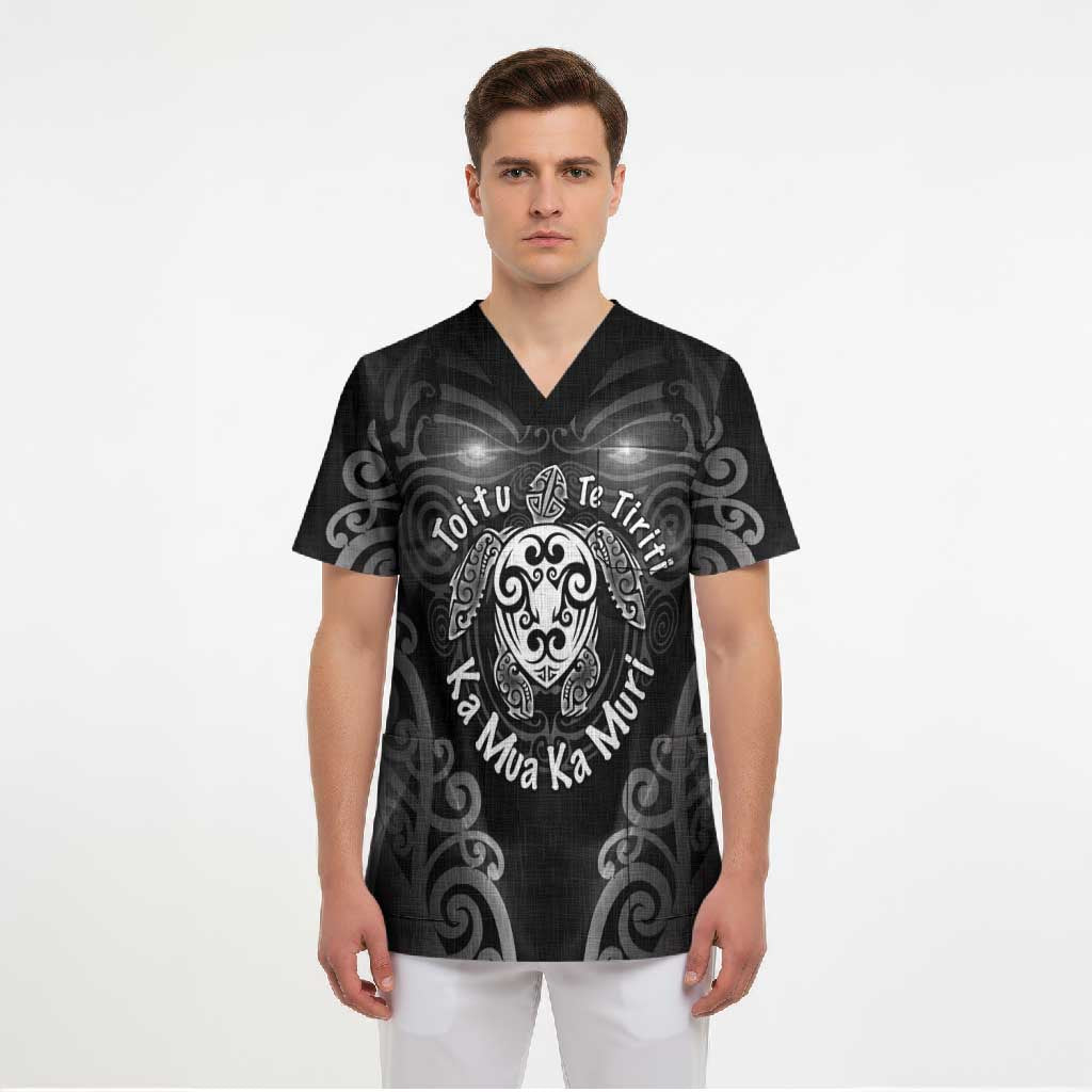 Aotearoa Toitu Te Tiriti Scrub Top Ka Mua Ka Muri LT05 - Polynesian Pride
