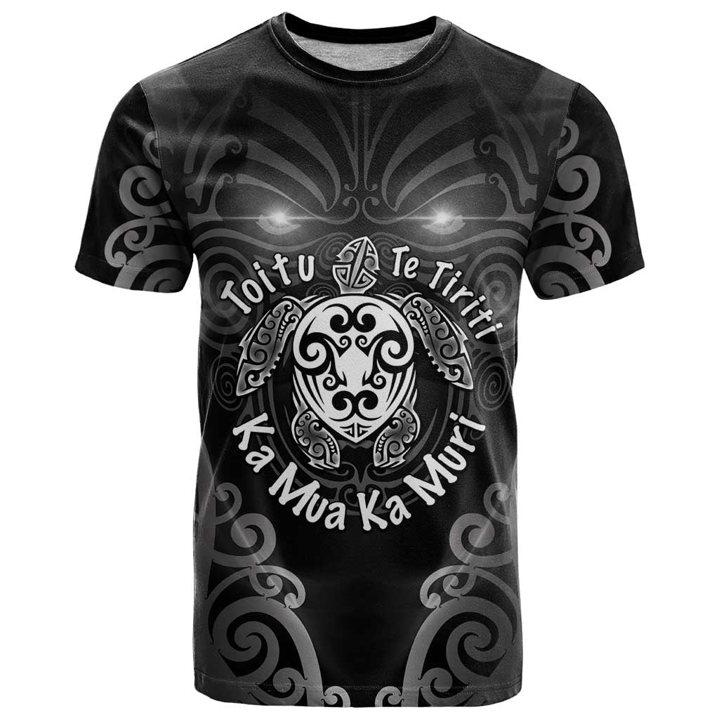 Aotearoa Toitu Te Tiriti T Shirt Ka Mua Ka Muri LT05 Black - Polynesian Pride