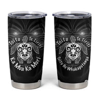 Aotearoa Toitu Te Tiriti Tumbler Cup Ka Mua Ka Muri LT05 Black - Polynesian Pride