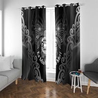 Aotearoa Toitu Te Tiriti Window Curtain Ka Mua Ka Muri LT05 With Grommets Black - Polynesian Pride