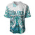 New Zealand Aotearoa Kia Ora Baseball Jersey Paua Shell Maori Silver Fern LT05 Turquoise - Polynesian Pride