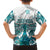 New Zealand Aotearoa Kia Ora Family Matching Off Shoulder Long Sleeve Dress and Hawaiian Shirt Paua Shell Maori Silver Fern LT05 - Polynesian Pride