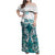 New Zealand Aotearoa Kia Ora Family Matching Off Shoulder Maxi Dress and Hawaiian Shirt Paua Shell Maori Silver Fern LT05 Mom's Dress Turquoise - Polynesian Pride