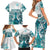 New Zealand Aotearoa Kia Ora Family Matching Short Sleeve Bodycon Dress and Hawaiian Shirt Paua Shell Maori Silver Fern LT05 - Polynesian Pride