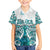 New Zealand Aotearoa Kia Ora Family Matching Short Sleeve Bodycon Dress and Hawaiian Shirt Paua Shell Maori Silver Fern LT05 Son's Shirt Turquoise - Polynesian Pride