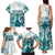 New Zealand Aotearoa Kia Ora Family Matching Tank Maxi Dress and Hawaiian Shirt Paua Shell Maori Silver Fern LT05 - Polynesian Pride