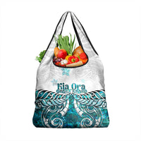 New Zealand Aotearoa Kia Ora Grocery Bag Paua Shell Maori Silver Fern LT05 1-pack One Size Turquoise - Polynesian Pride