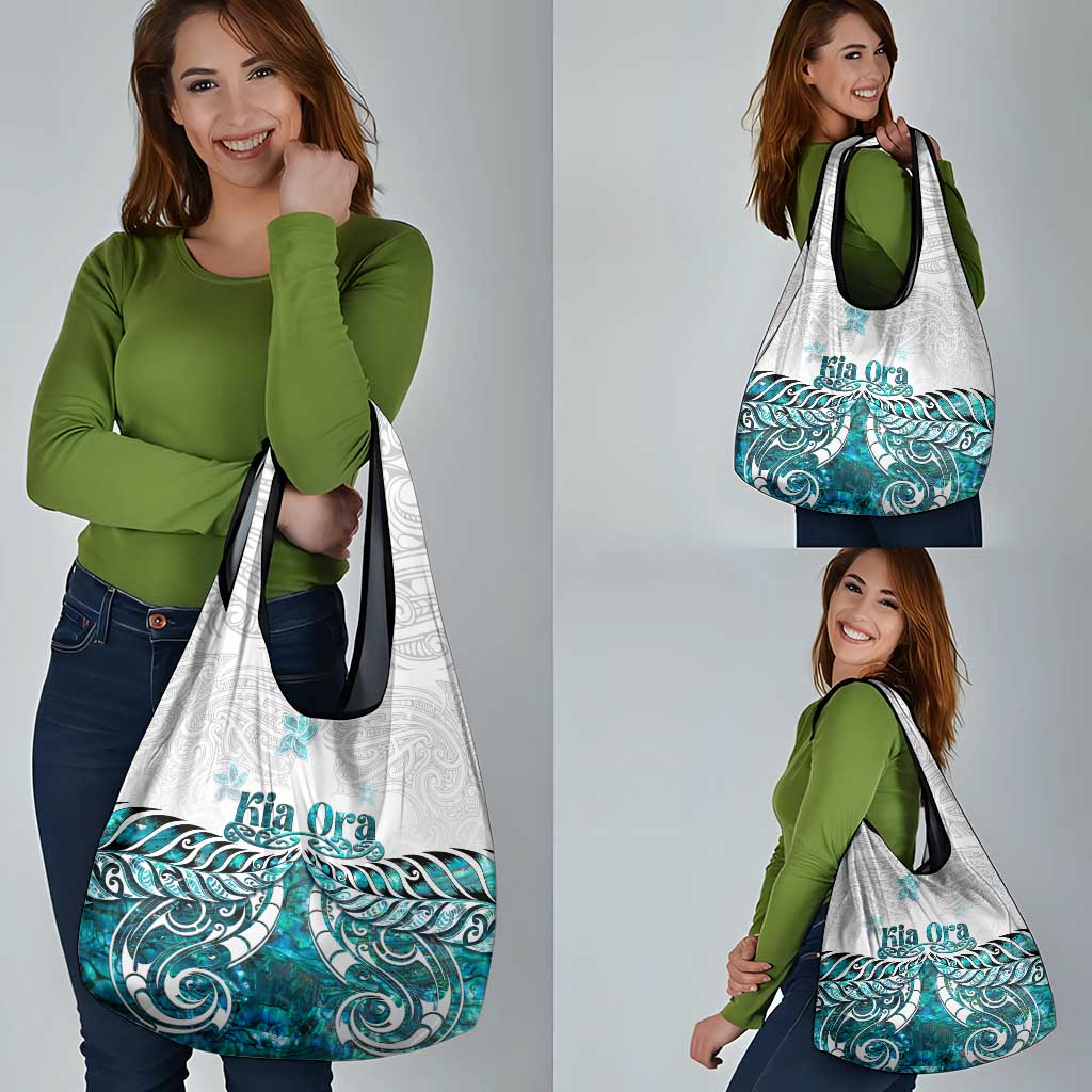 New Zealand Aotearoa Kia Ora Grocery Bag Paua Shell Maori Silver Fern LT05 - Polynesian Pride