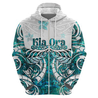 New Zealand Aotearoa Kia Ora Hoodie Paua Shell Maori Silver Fern LT05 - Polynesian Pride