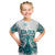 New Zealand Aotearoa Kia Ora Kid T Shirt Paua Shell Maori Silver Fern LT05 Turquoise - Polynesian Pride