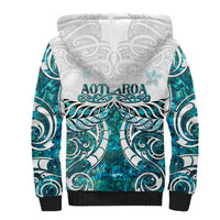 New Zealand Aotearoa Kia Ora Sherpa Hoodie Paua Shell Maori Silver Fern LT05 - Polynesian Pride