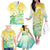 Personalised Cook Islands Kia Orana Family Matching Off Shoulder Long Sleeve Dress and Hawaiian Shirt Polynesian Turtle With Circle Stars LT05 - Polynesian Pride