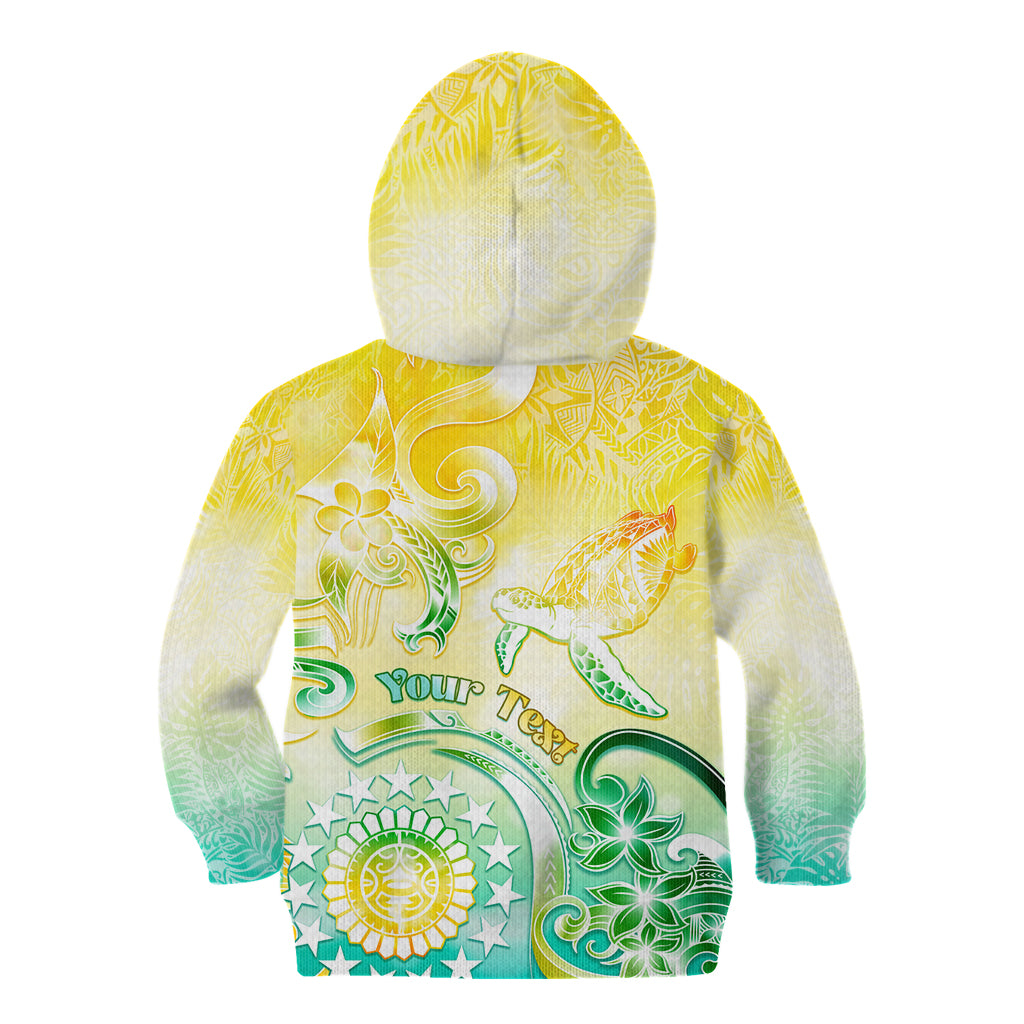 Personalised Cook Islands Kia Orana Kid Hoodie Polynesian Turtle With Circle Stars LT05 - Polynesian Pride