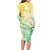 Personalised Cook Islands Kia Orana Long Sleeve Bodycon Dress Polynesian Turtle With Circle Stars LT05 - Polynesian Pride