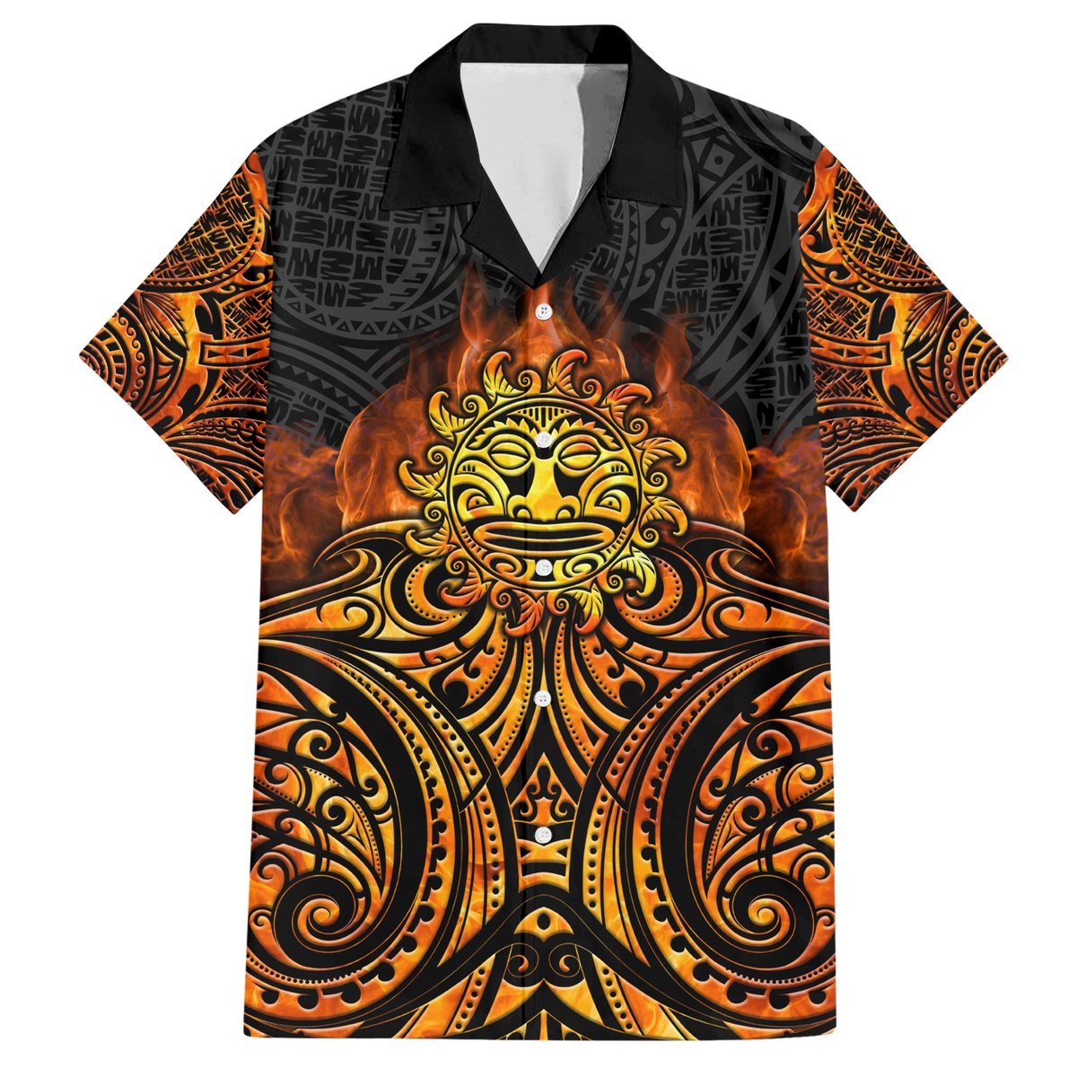 New Zealand Tamanuitera The Sun Hawaiian Shirt Maori Pattern LT05 Orange - Polynesian Pride
