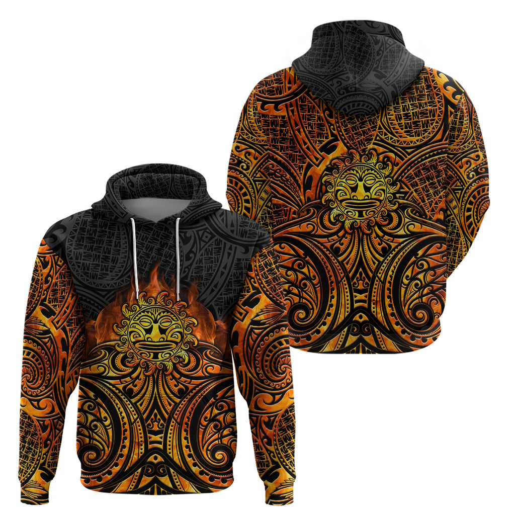 New Zealand Tamanuitera The Sun Hoodie Maori Pattern
