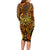 New Zealand Tamanuitera The Sun Long Sleeve Bodycon Dress Maori Pattern