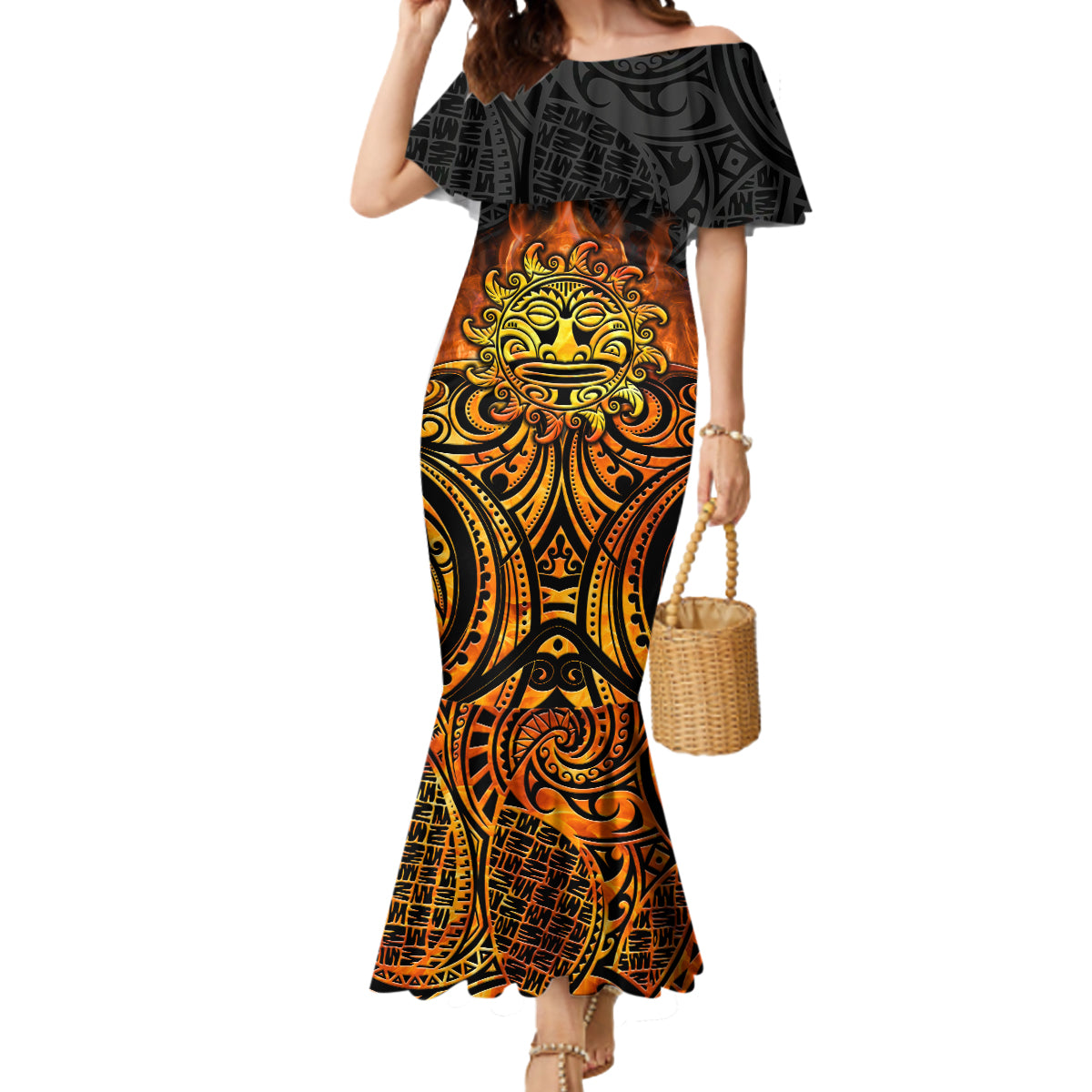 New Zealand Tamanuitera The Sun Mermaid Dress Maori Pattern