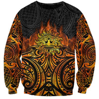 New Zealand Tamanuitera The Sun Sweatshirt Maori Pattern LT05 Unisex Orange - Polynesian Pride