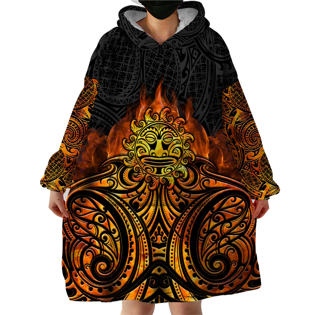 New Zealand Tamanuitera The Sun Wearable Blanket Hoodie Maori Pattern LT05 - Polynesian Pride