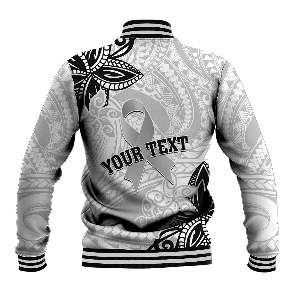 Personalised Polynesia Brain Cancer Baseball Jacket No One Fights Alone LT05 - Polynesian Pride