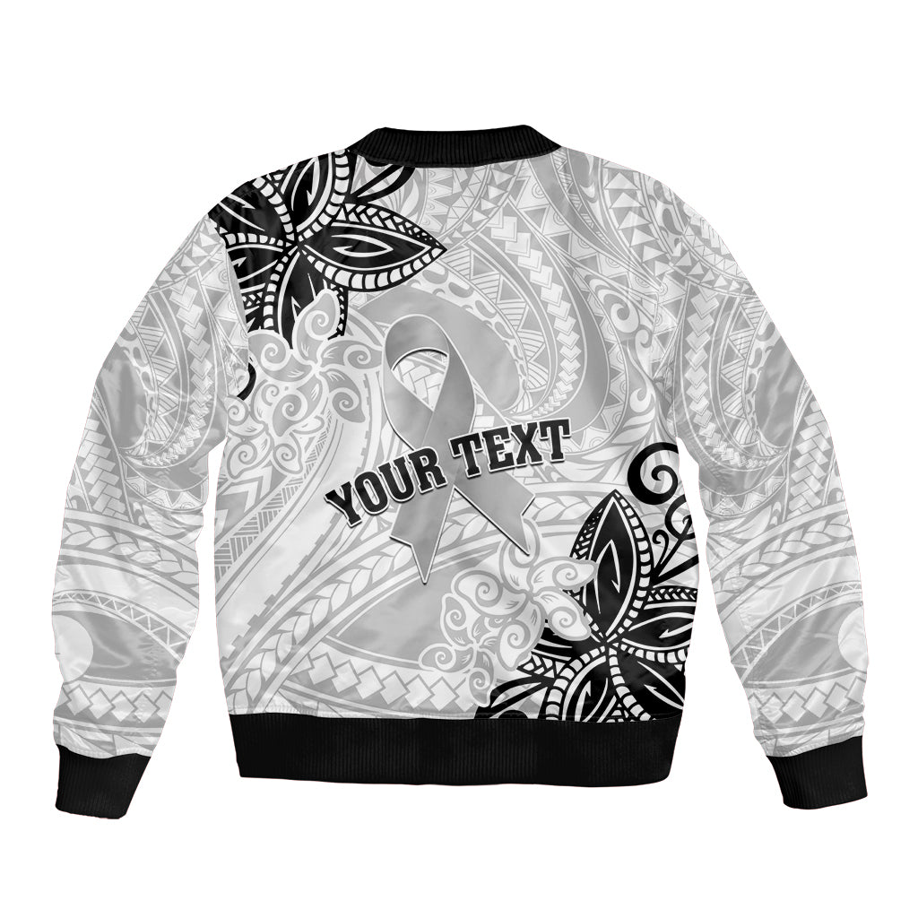 Personalised Polynesia Brain Cancer Bomber Jacket No One Fights Alone LT05 - Polynesian Pride