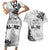 Personalised Polynesia Brain Cancer Couples Matching Short Sleeve Bodycon Dress and Hawaiian Shirt No One Fights Alone