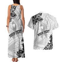 Personalised Polynesia Brain Cancer Couples Matching Tank Maxi Dress and Hawaiian Shirt No One Fights Alone LT05 - Polynesian Pride