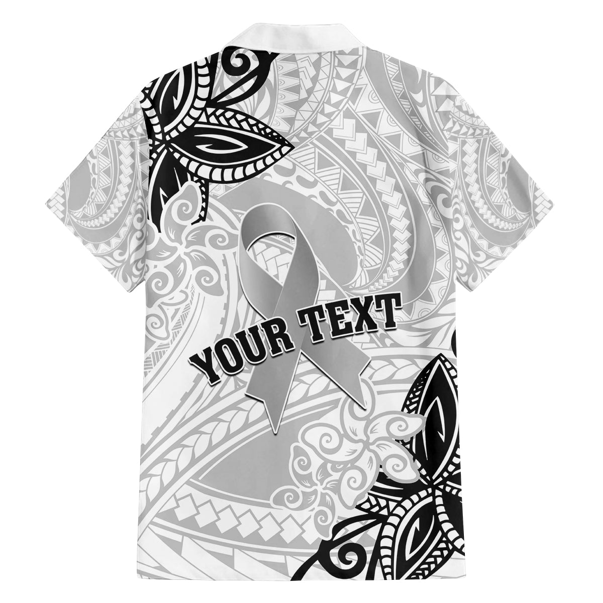 Personalised Polynesia Brain Cancer Family Matching Off Shoulder Maxi Dress and Hawaiian Shirt No One Fights Alone LT05 - Polynesian Pride