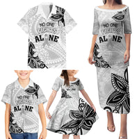 Personalised Polynesia Brain Cancer Family Matching Puletasi and Hawaiian Shirt No One Fights Alone LT05 - Polynesian Pride