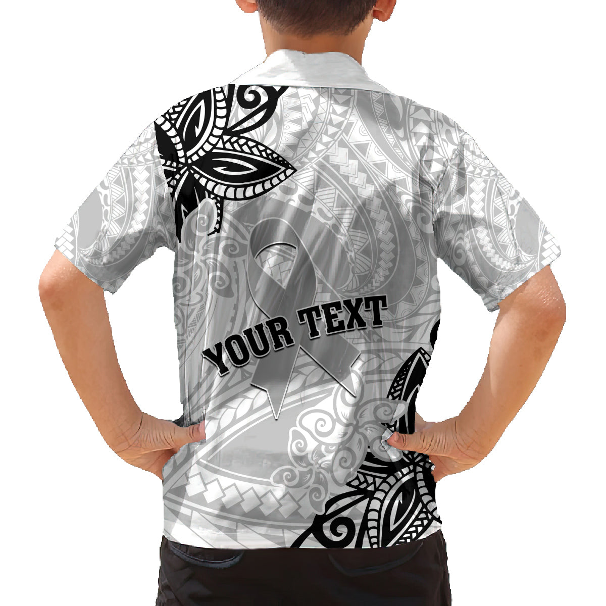 Personalised Polynesia Brain Cancer Family Matching Tank Maxi Dress and Hawaiian Shirt No One Fights Alone LT05 - Polynesian Pride