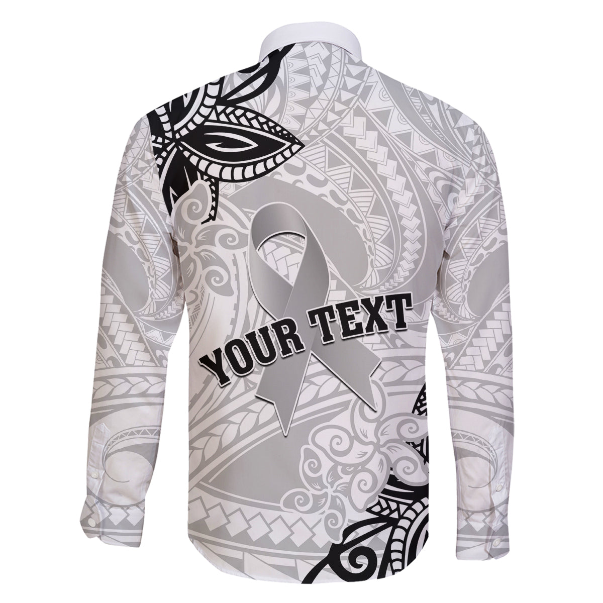 Personalised Polynesia Brain Cancer Family Matching Tank Maxi Dress and Hawaiian Shirt No One Fights Alone LT05 - Polynesian Pride