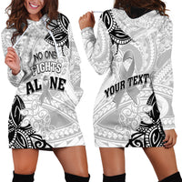 Personalised Polynesia Brain Cancer Hoodie Dress No One Fights Alone LT05 - Polynesian Pride