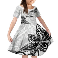 Personalised Polynesia Brain Cancer Kid Short Sleeve Dress No One Fights Alone LT05 KID White - Polynesian Pride