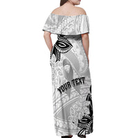 Personalised Polynesia Brain Cancer Off Shoulder Maxi Dress No One Fights Alone LT05 - Polynesian Pride