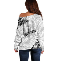 Personalised Polynesia Brain Cancer Off Shoulder Sweater No One Fights Alone