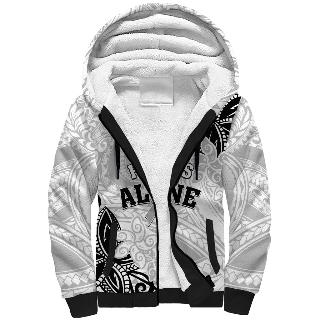 Personalised Polynesia Brain Cancer Sherpa Hoodie No One Fights Alone LT05 Unisex White - Polynesian Pride