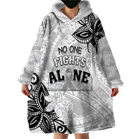 Personalised Polynesia Brain Cancer Wearable Blanket Hoodie No One Fights Alone LT05 - Polynesian Pride